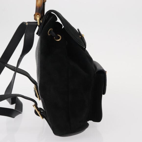 GUCCI Bamboo Backpack Suede Black Gold 003 1705 0030 Auth yk19868 main image 15